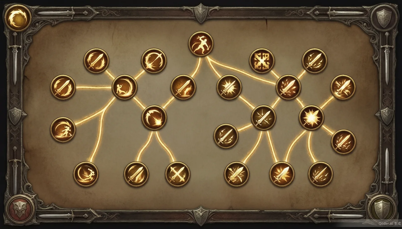 Sellsword class skill tree with branching combat abilities
