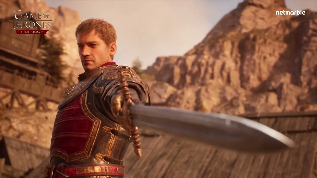 Jaime Lannister drawn steel in a Game of Thrones: Kingsroad cutscene from the Casterly Rock update preview